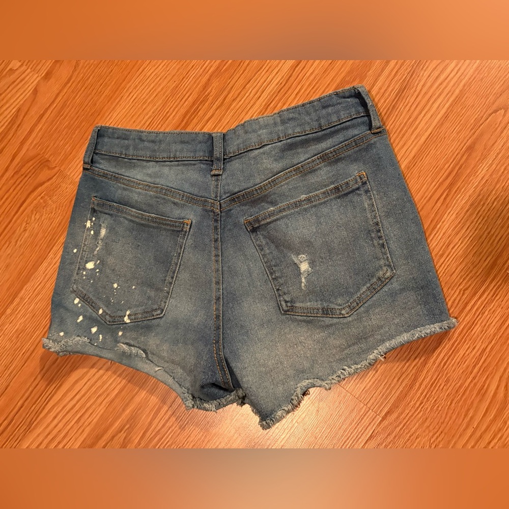No Boundaries Blue Distressed Jean Shorts - Picture 4 of 5